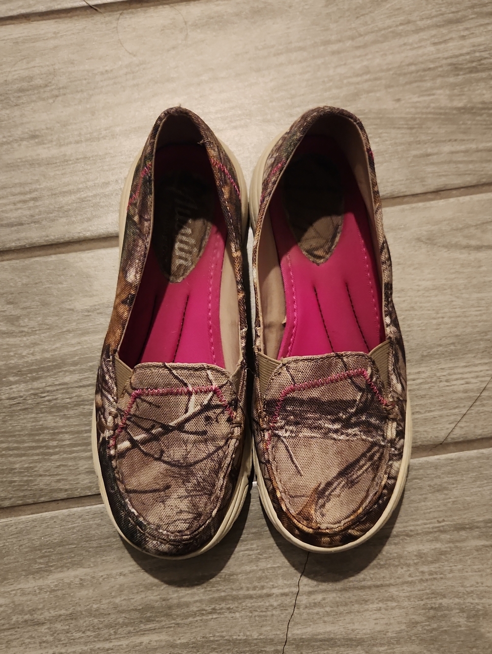 Women’s Camouflage Slip-On Loafers with Pink Insole